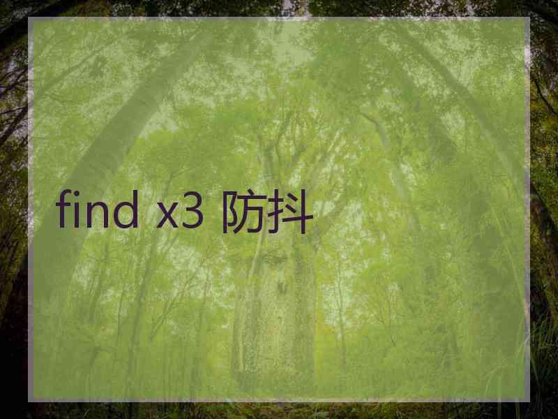 find x3 防抖