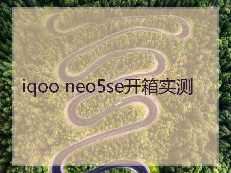 iqoo neo5se开箱实测