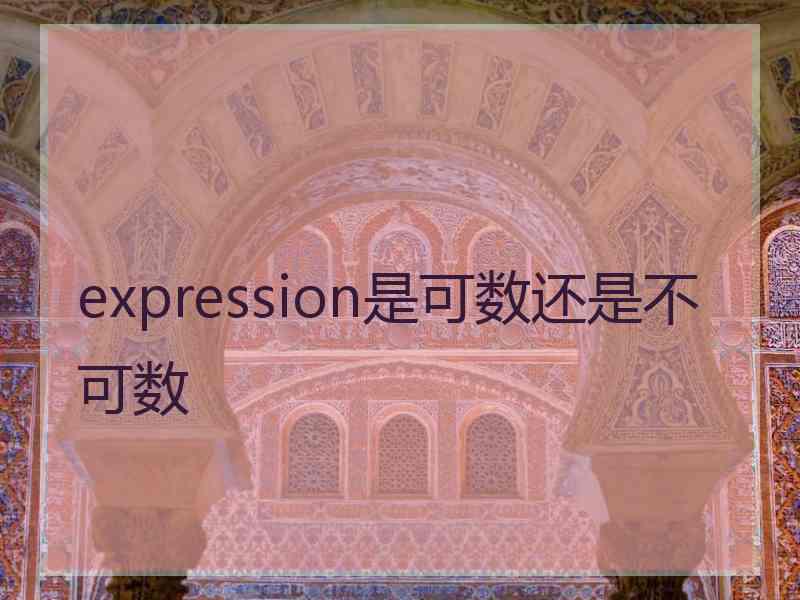 expression是可数还是不可数