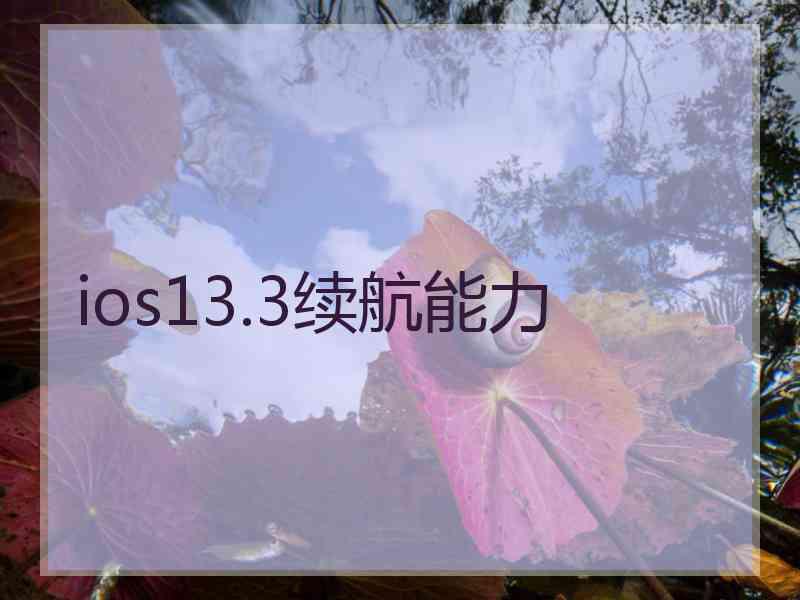 ios13.3续航能力