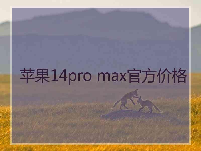 苹果14pro max官方价格