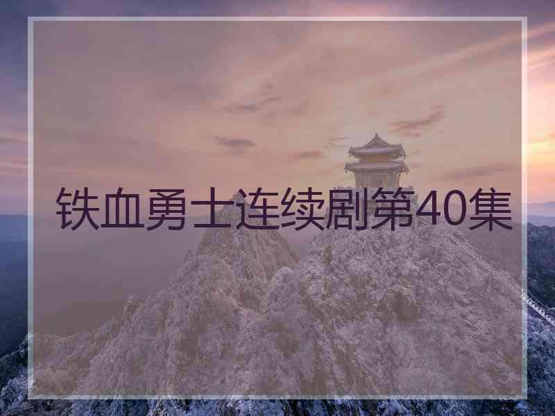 铁血勇士连续剧第40集