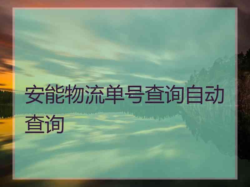 安能物流单号查询自动查询