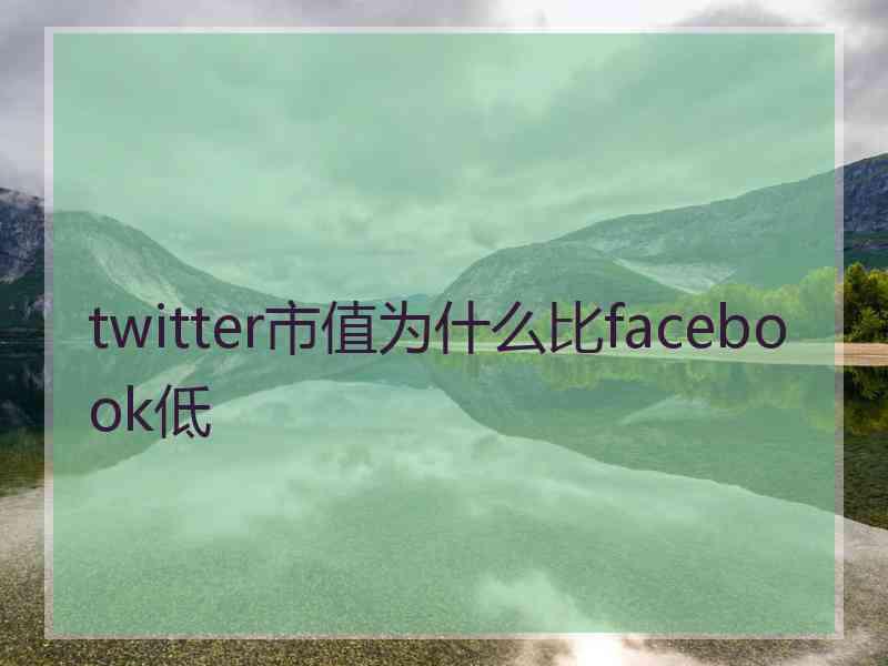 twitter市值为什么比facebook低