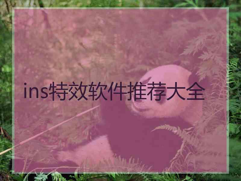 ins特效软件推荐大全