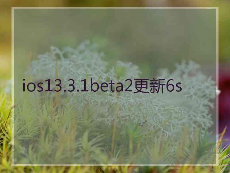 ios13.3.1beta2更新6s