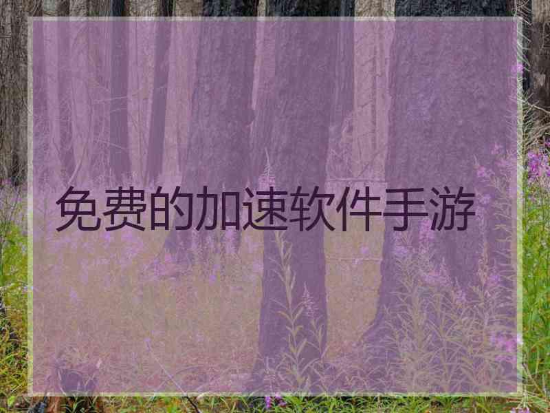 免费的加速软件手游