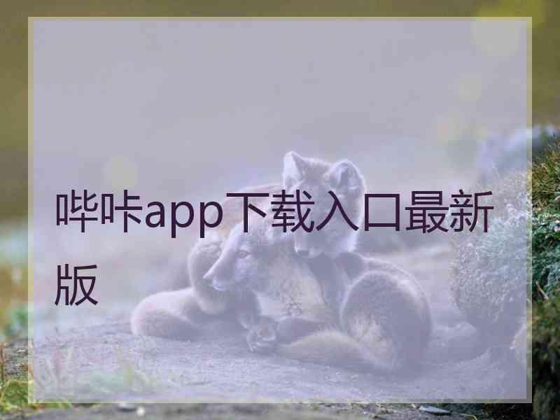 哔咔app下载入口最新版