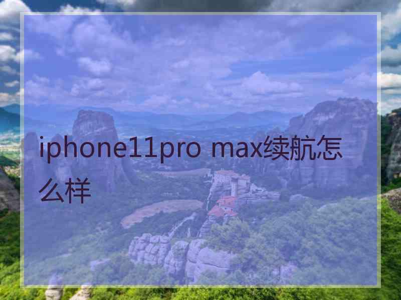 iphone11pro max续航怎么样