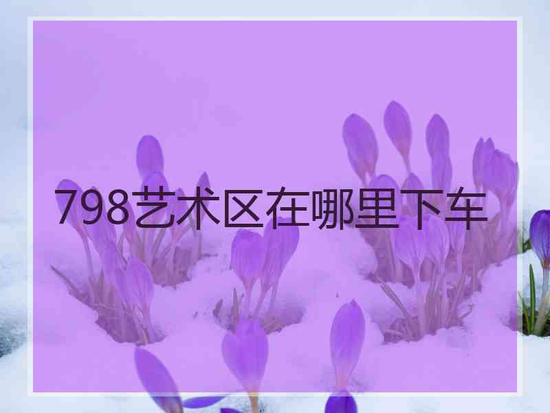 798艺术区在哪里下车