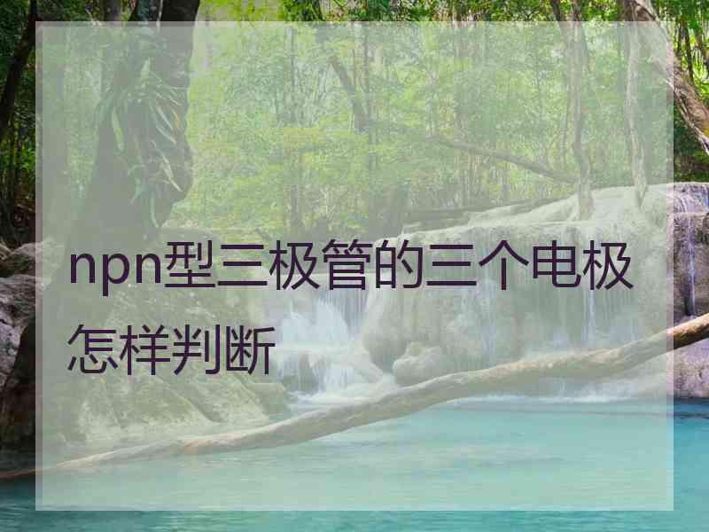 npn型三极管的三个电极怎样判断