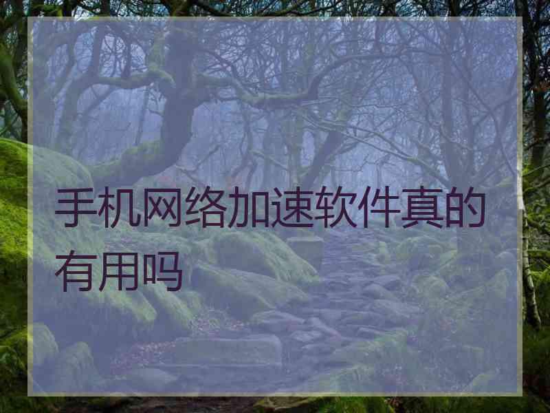 手机网络加速软件真的有用吗