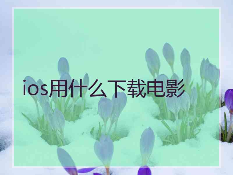 ios用什么下载电影