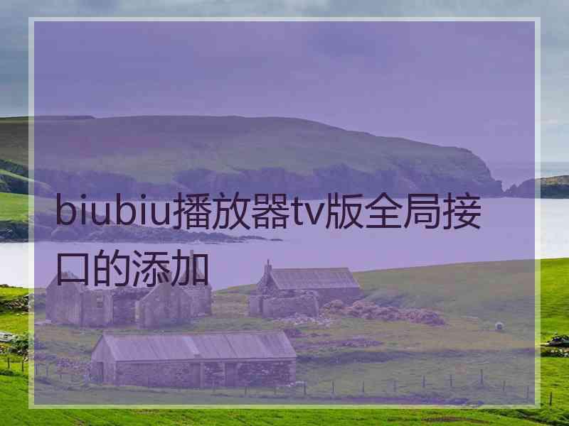 biubiu播放器tv版全局接口的添加