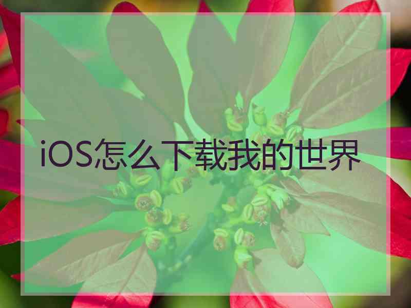 iOS怎么下载我的世界