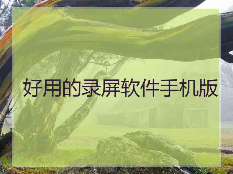 好用的录屏软件手机版