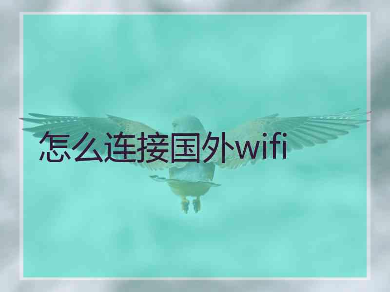 怎么连接国外wifi