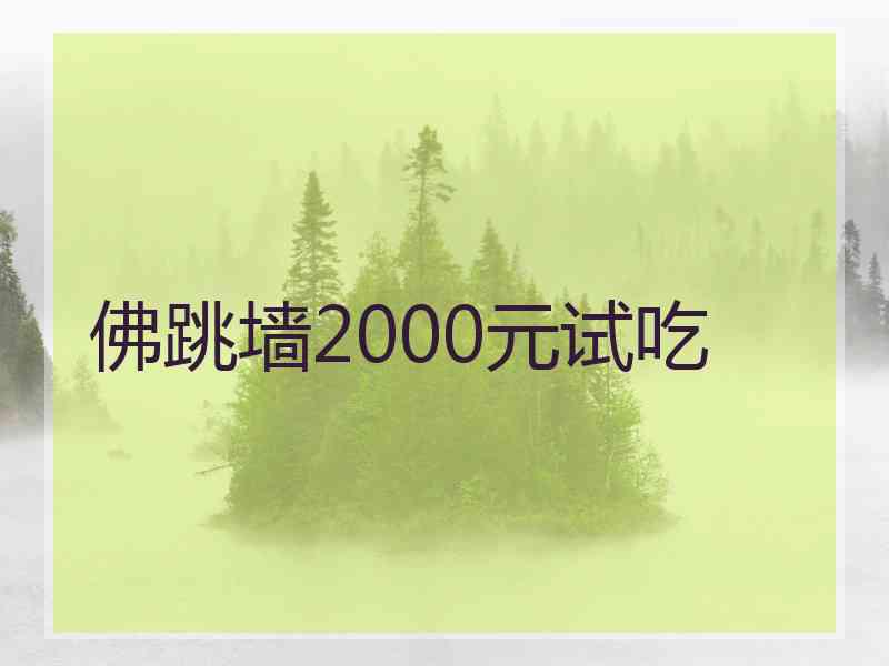 佛跳墙2000元试吃