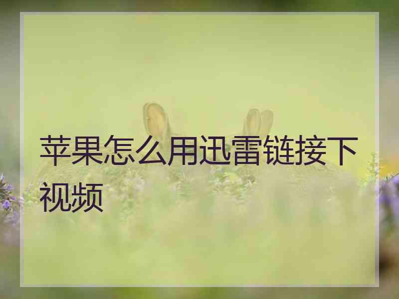 苹果怎么用迅雷链接下视频