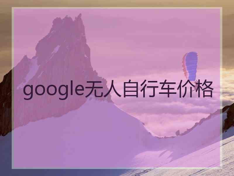 google无人自行车价格