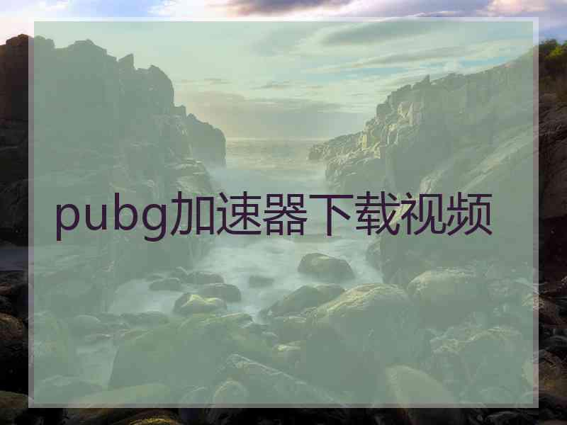 pubg加速器下载视频