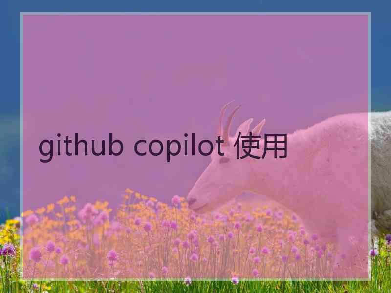 github copilot 使用