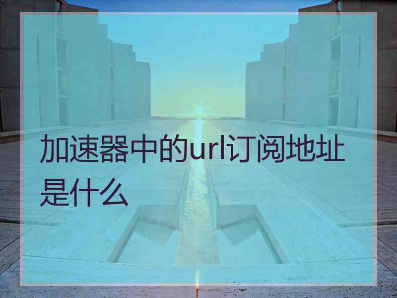 加速器中的url订阅地址是什么