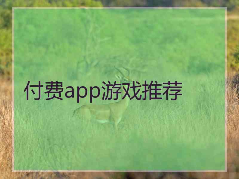 付费app游戏推荐