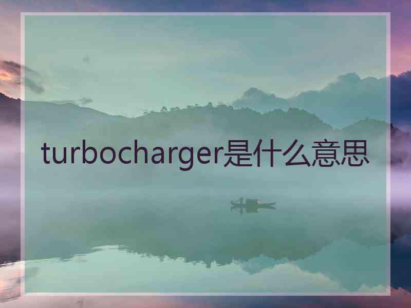 turbocharger是什么意思