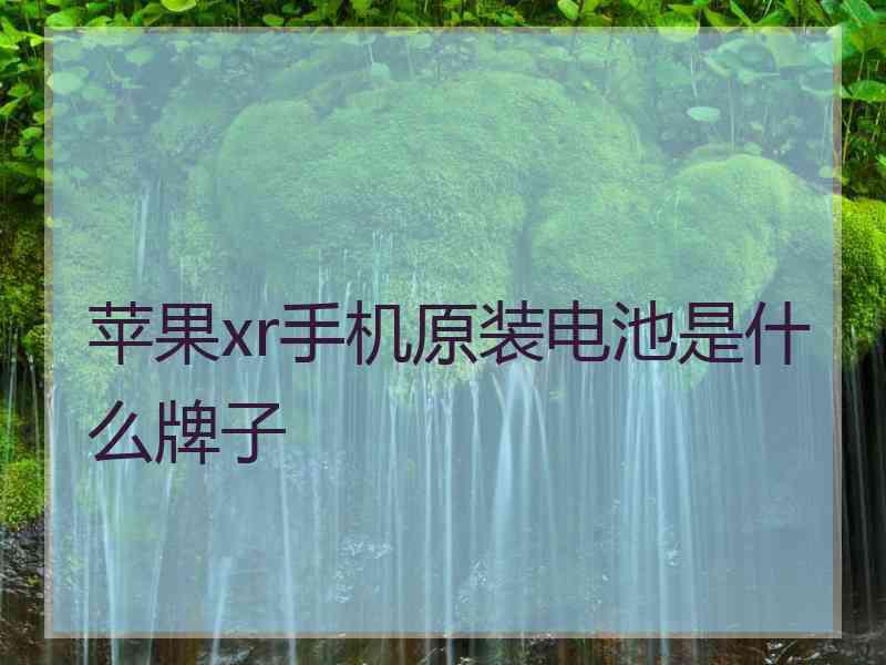 苹果xr手机原装电池是什么牌子