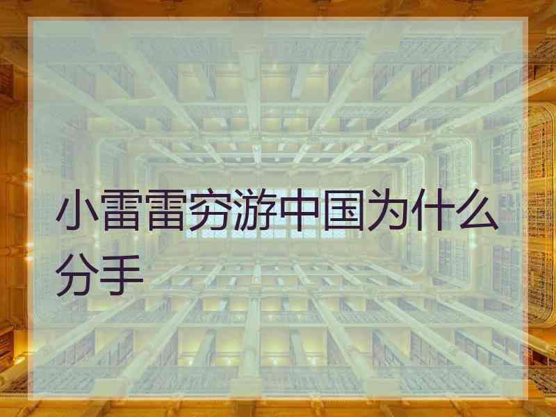 小雷雷穷游中国为什么分手