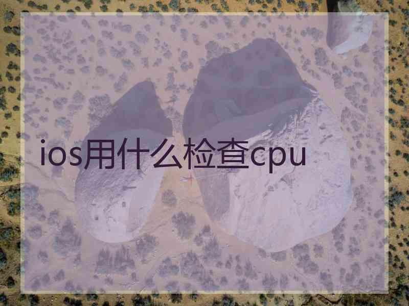 ios用什么检查cpu