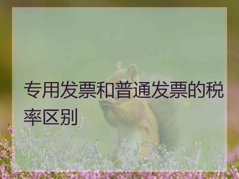 专用发票和普通发票的税率区别