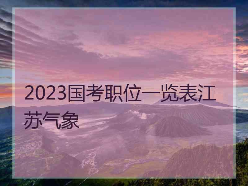 2023国考职位一览表江苏气象