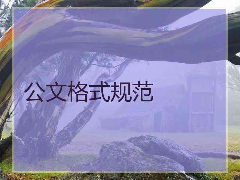 公文格式规范