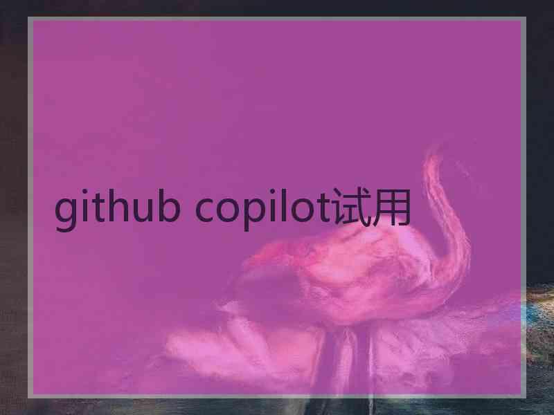 github copilot试用