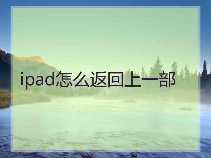 ipad怎么返回上一部