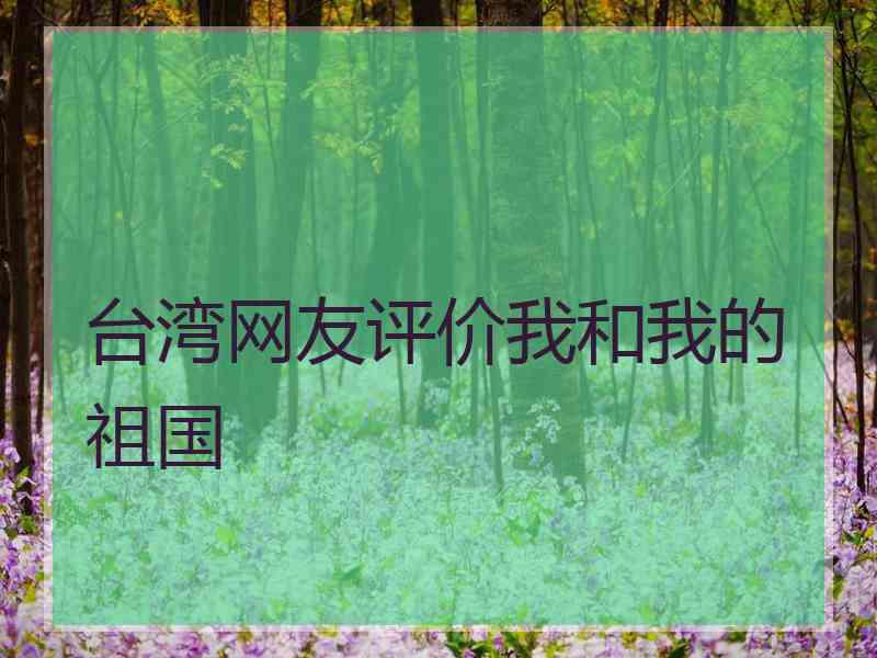 台湾网友评价我和我的祖国