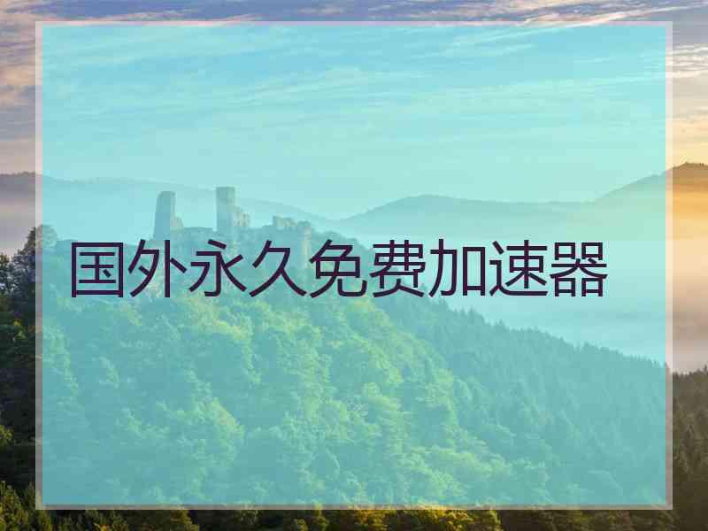 国外永久免费加速器