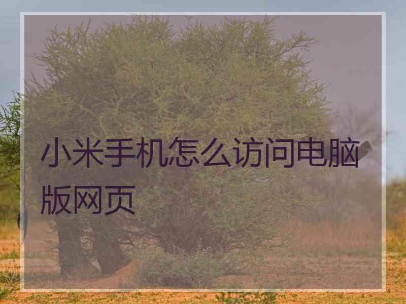 小米手机怎么访问电脑版网页