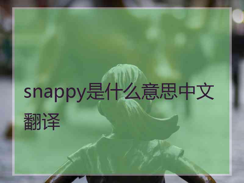 snappy是什么意思中文翻译