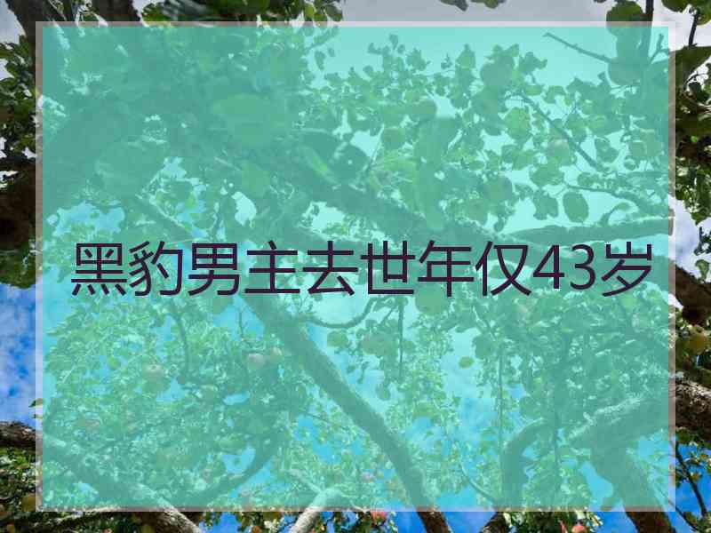 黑豹男主去世年仅43岁