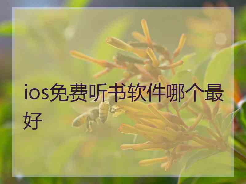 ios免费听书软件哪个最好