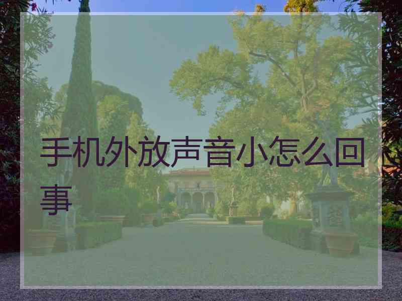 手机外放声音小怎么回事