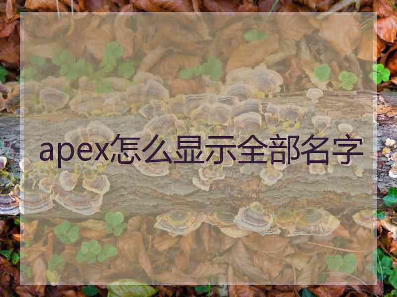 apex怎么显示全部名字