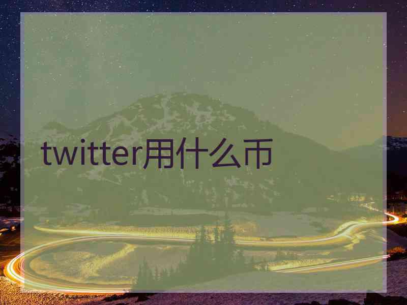 twitter用什么币