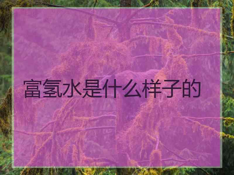 富氢水是什么样子的