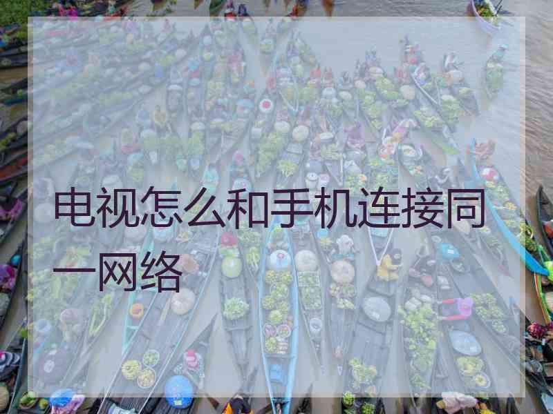 电视怎么和手机连接同一网络