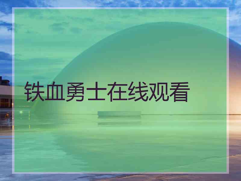 铁血勇士在线观看