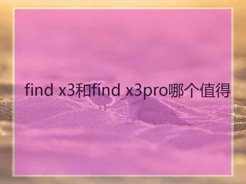 find x3和find x3pro哪个值得